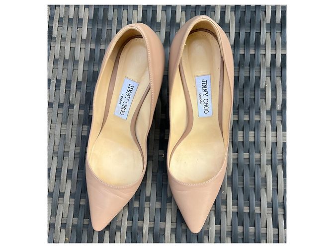 Décolleté in pelle con punta a spillo Jimmy Choo Beige - vista 7