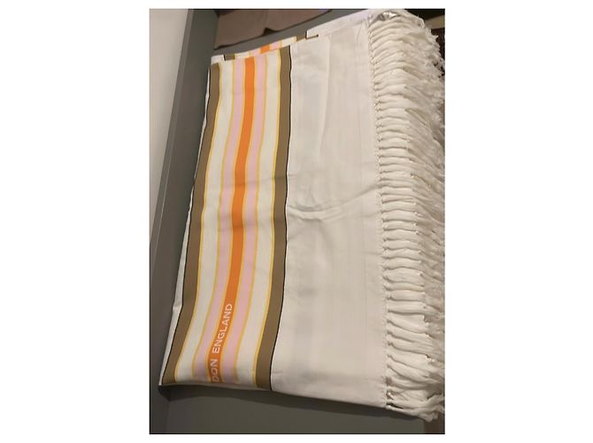 Toalla de Playa Burberry de Algodón a Rayas Castaño Rosa Blanco Naranja Amarillo - vista 8