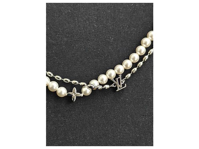Collana Pearls Fusion Louis Vuitton Argento Bianco - vista 2