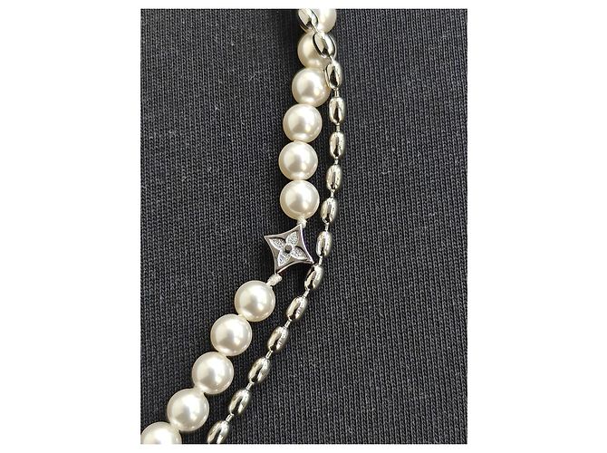 Collana Pearls Fusion Louis Vuitton Argento Bianco - vista 3