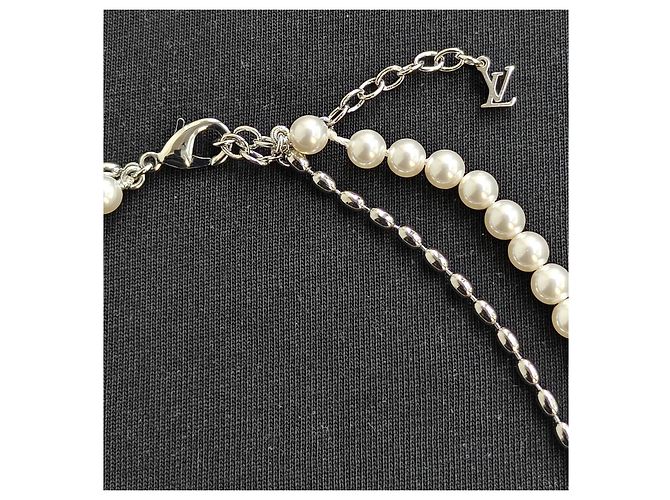 Collana Pearls Fusion Louis Vuitton Argento Bianco - vista 4