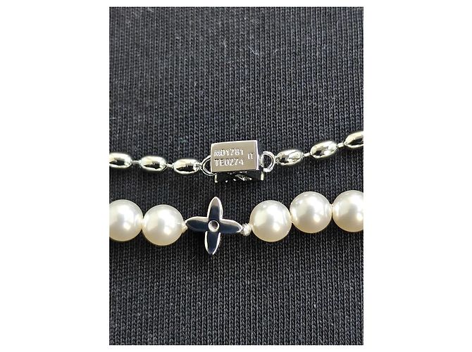 Collana Pearls Fusion Louis Vuitton Argento Bianco - vista 5