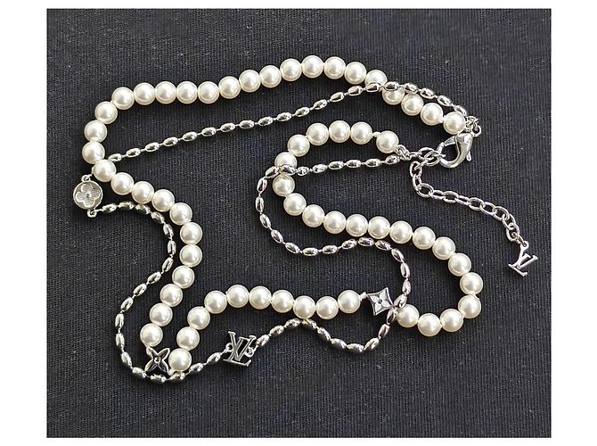 Collana Pearls Fusion Louis Vuitton Argento Bianco - vista 6