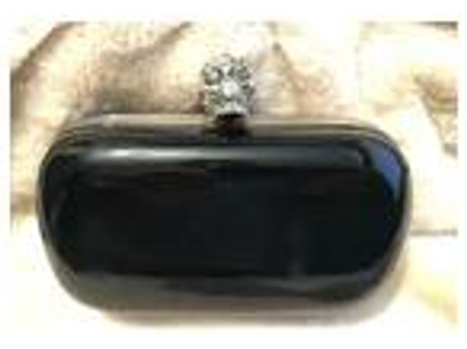 Clutch Alexander McQueen chiusura a teschio Nero - vista 2