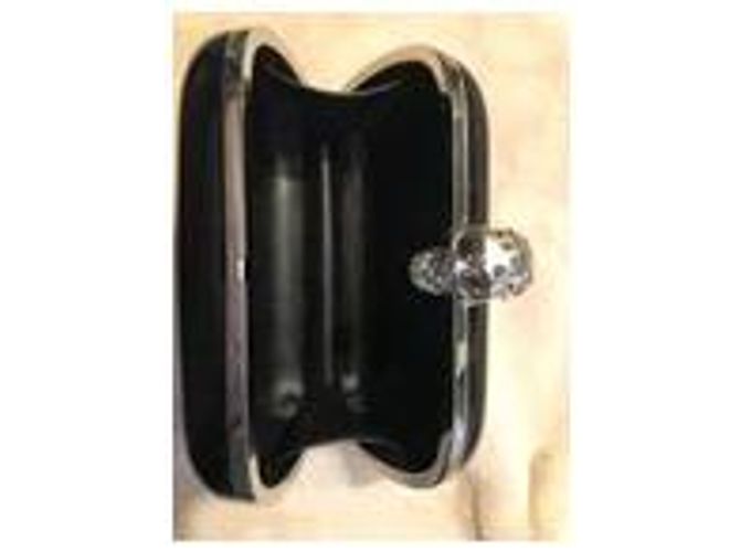 Clutch Alexander McQueen chiusura a teschio Nero - vista 4