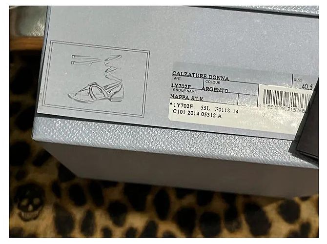 Sandali Gladiator Prada in pelle nappa argento - vista 9