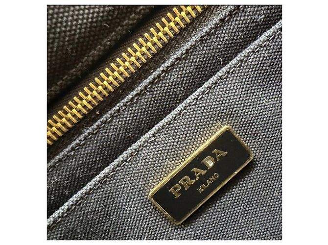 Prada Canapa Canvas Black Handtasche Schwarz - Ansicht 16