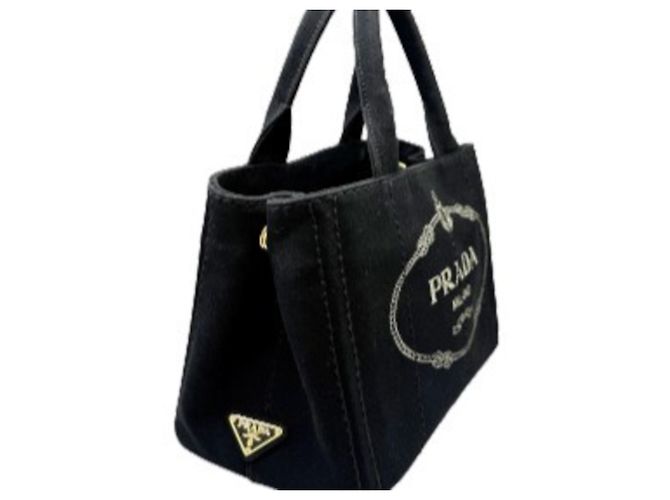 Prada Canapa Canvas Black Handtasche Schwarz - Ansicht 4
