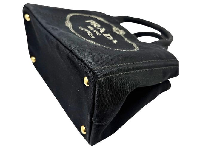 Prada Canapa Canvas Black Handtasche Schwarz - Ansicht 5