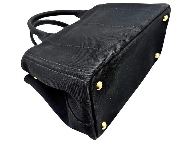 Prada Canapa Canvas Black Handtasche Schwarz - Ansicht 8