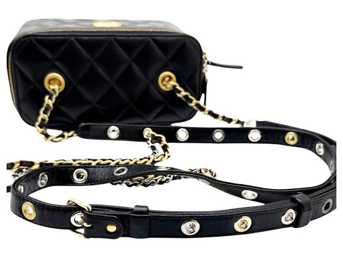 Borsa a tracolla Vanity con catena CHANEL Matelassé Nero - vista 12