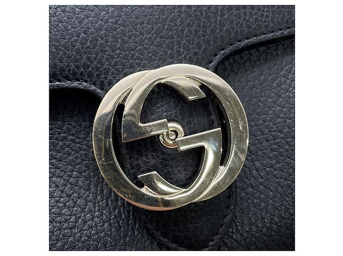 Borsa a tracolla Gucci con catena in pelle nera Nero - vista 11