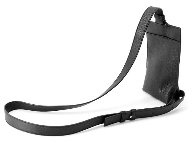 Borsa a mano Loewe Body Bag Vertical T-Pocket in pelle Nero - vista 2