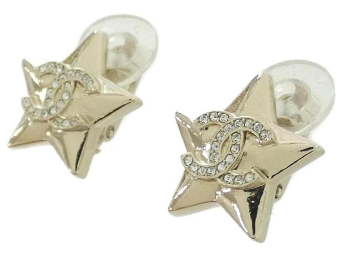 Chanel Clip-Ohrringe Gold und Transparent Golden - Ansicht 2