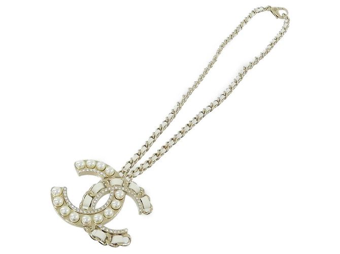 Chanel AB0124 Halskette Weiß Golden - Ansicht 2