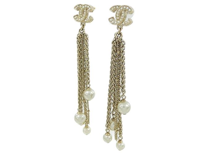 Pendientes de botón Chanel AB0672 White Blanco - vista 2