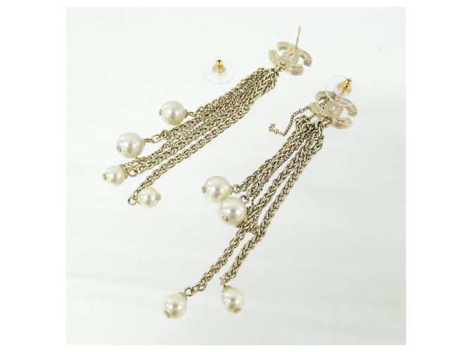 Pendientes de botón Chanel AB0672 White Blanco - vista 3