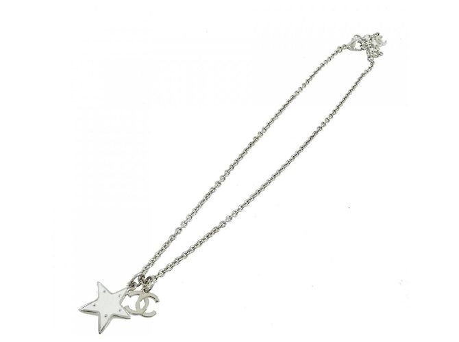 Collana Chanel ABI070 Argento e Bianco - vista 2