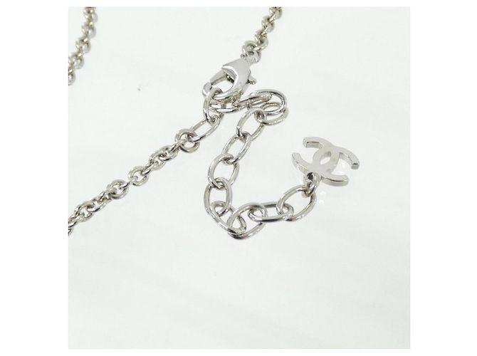 Collana Chanel ABI070 Argento e Bianco - vista 4