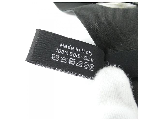 Sciarpa Foulard in Seta Chanel Marrone Nero Bianco - vista 4