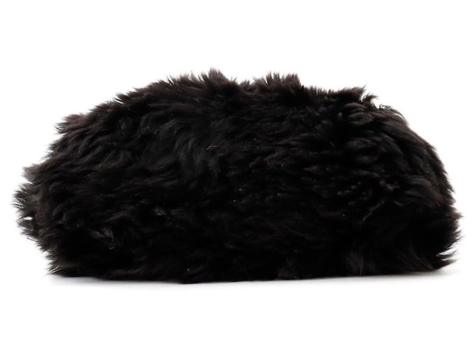 Borsa Bottega Veneta nera - The Chain Pouch Shearling Nero - vista 3
