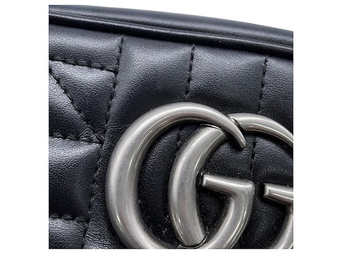Borsa a tracolla con catena Gucci GG Marmont Matelassé Small Nero - vista 11