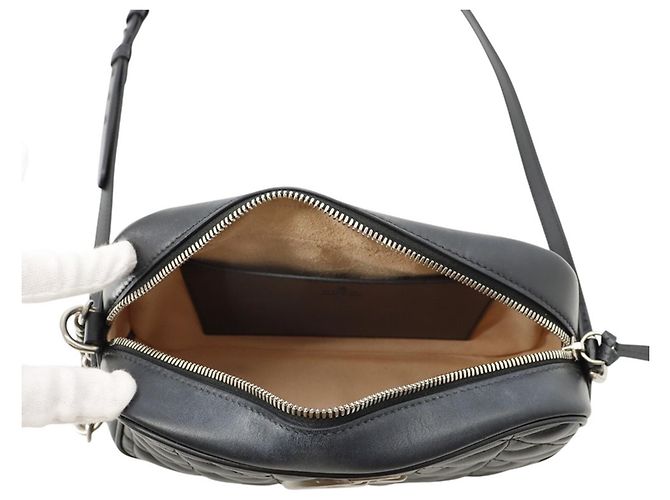 Borsa a tracolla con catena Gucci GG Marmont Matelassé Small Nero - vista 5