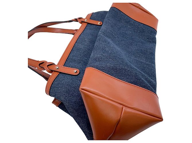 Borsa Tote Gucci in marrone e blu navy - vista 12