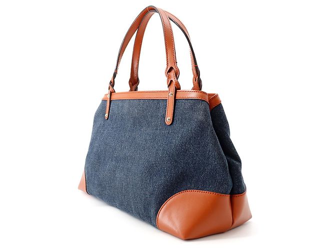 Borsa Tote Gucci in marrone e blu navy - vista 2