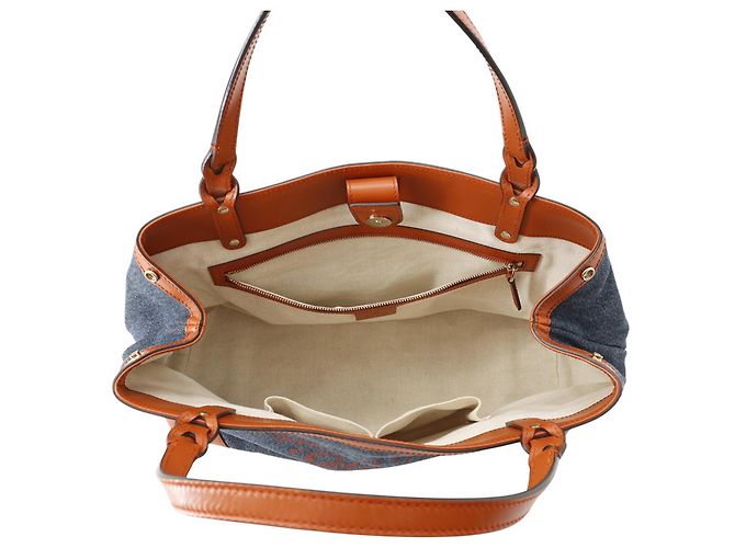 Borsa Tote Gucci in marrone e blu navy - vista 5