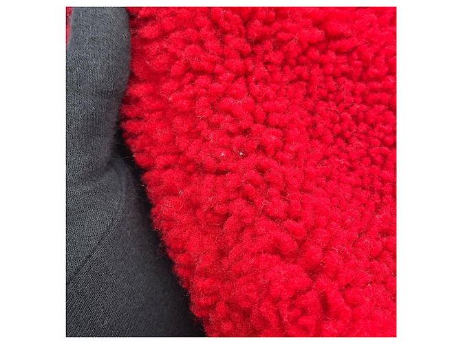 Borsa a tracolla Bottega Veneta in tessuto e pelle rossa Rosso - vista 9