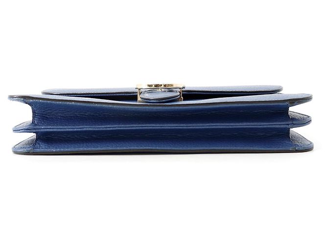 Borsa a tracolla con catena Gucci in nero e blu - vista 3