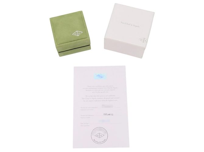 Brincos de pressão Van Cleef & Arpels Alhambra Branco Dourado - vista 11