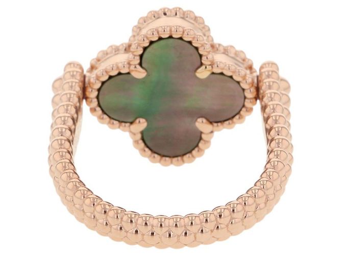 Anello reversibile Alhambra Van Cleef & Arpels Marrone D'oro - vista 4