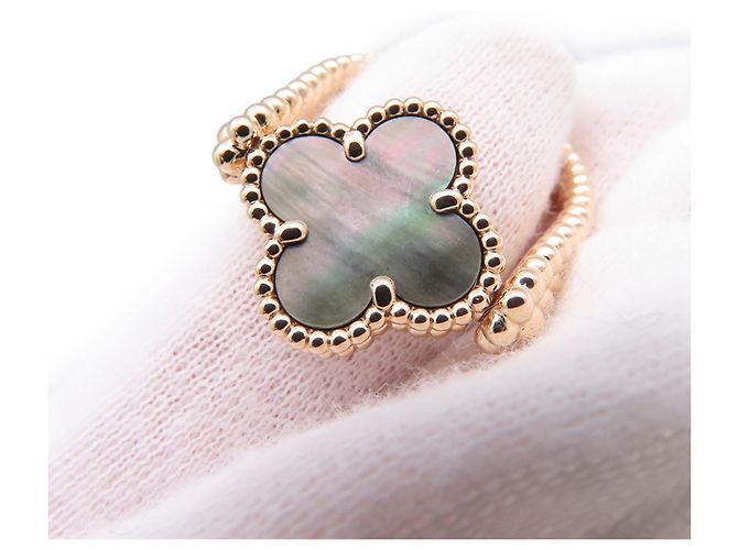 Anello reversibile Alhambra Van Cleef & Arpels Marrone D'oro - vista 7