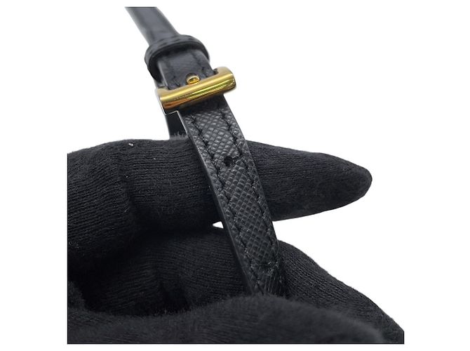 Portafoglio a spalla in pelle Saffiano Prada Nero - vista 12