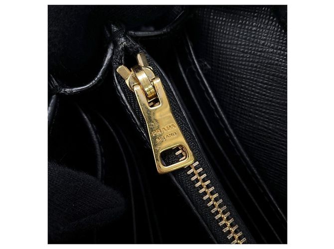 Portafoglio a spalla in pelle Saffiano Prada Nero - vista 14