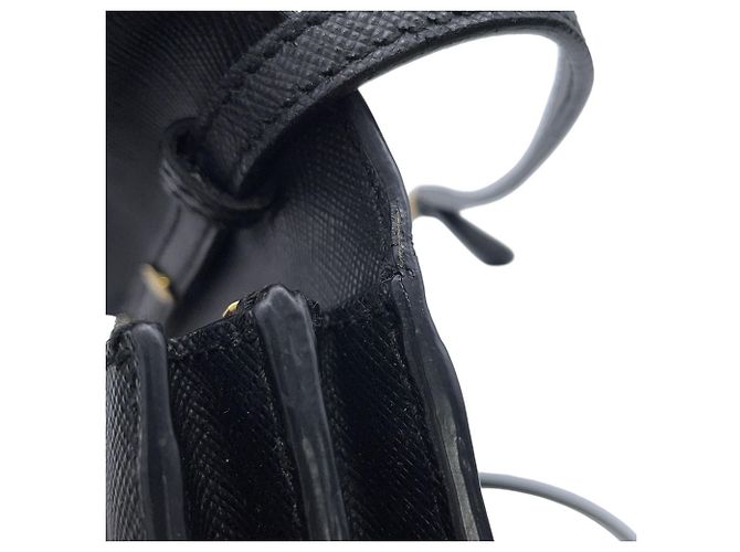 Portafoglio a spalla in pelle Saffiano Prada Nero - vista 7