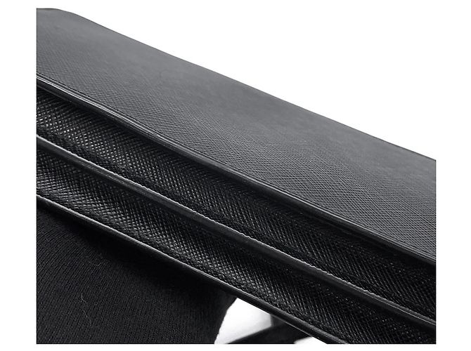 Portafoglio a spalla in pelle Saffiano Prada Nero - vista 8