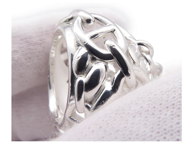 Ring Hermès Anello a Fascia Hermes Silver 925 Argento - vista 6
