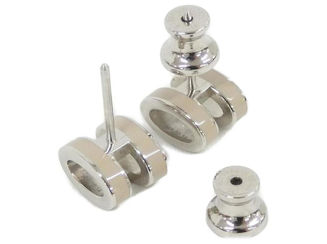 Hermès Pendientes Hermes Pop H MINI 608002FP Plata Beige - vista 3