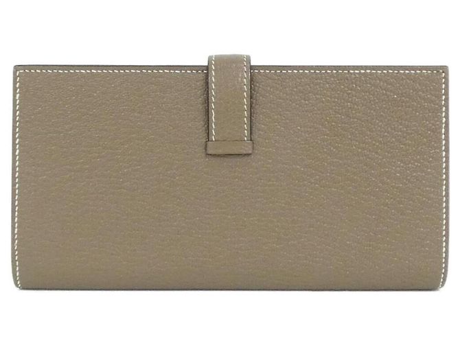 Hermès Portafoglio lungo Hermes Bearn Soufflé Taupe - vista 2