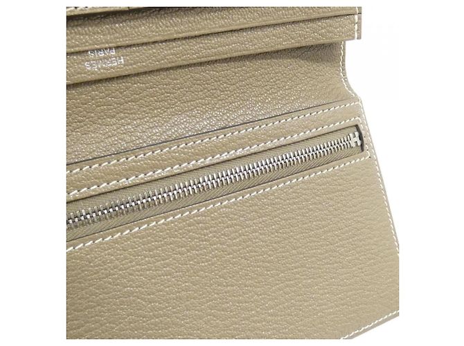 Hermès Portafoglio lungo Hermes Bearn Soufflé Taupe - vista 5