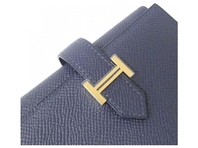 Hermès Portafoglio Hermes Bearn Combination Verso Blu - vista 3