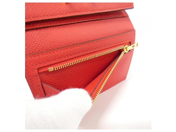 Portafoglio Hermès Bearn Combination Rosso - vista 4