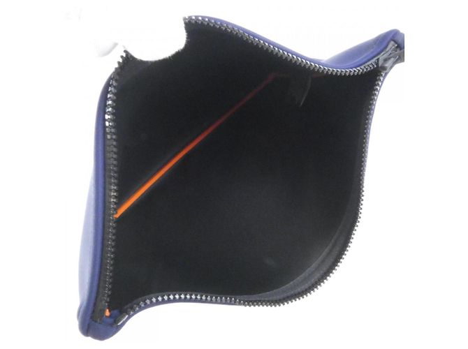 Hermès Borsa a mano Hermes Neovine GM Pouch Nero Blu - vista 6