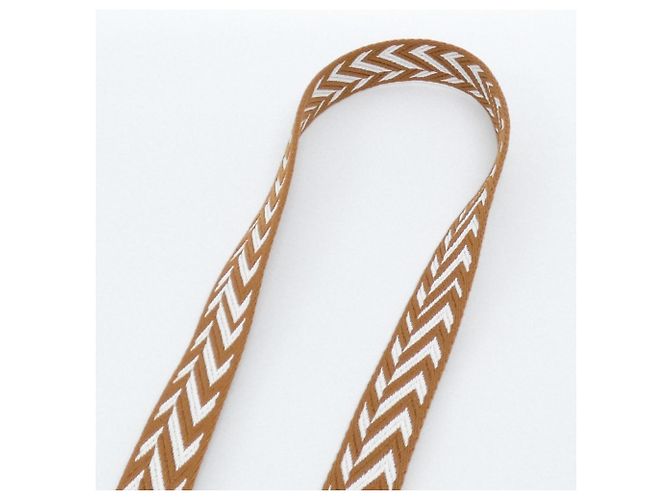 Hermès Hermes Sangle Zigzag Strap Castaño Blanco Dorado - vista 2