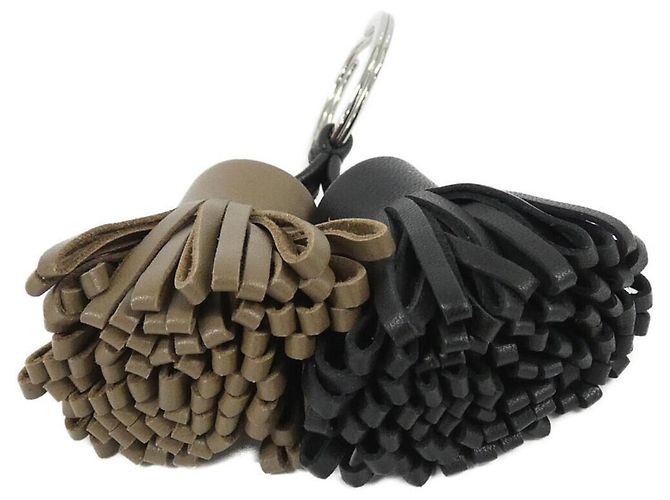 Hermès Portachiavi Hermes Carmen Unodos Nero Taupe - vista 2