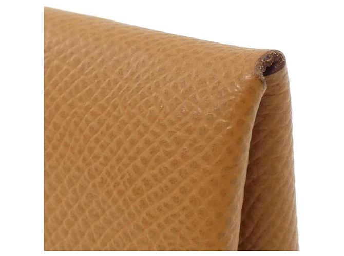 Hermès Hermes Calvi Duo Wallet/Coin Case Brown Golden - view 2