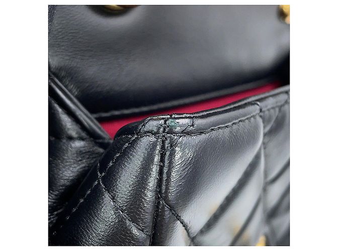 Borsa a tracolla con catena Chanel Black Matelassé Nero - vista 12